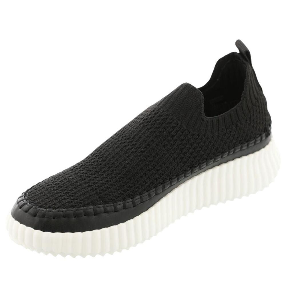 Steve Madden Womens Samarah Sneaker US 8.5 M Black Knitted Pull-On Closure NIB